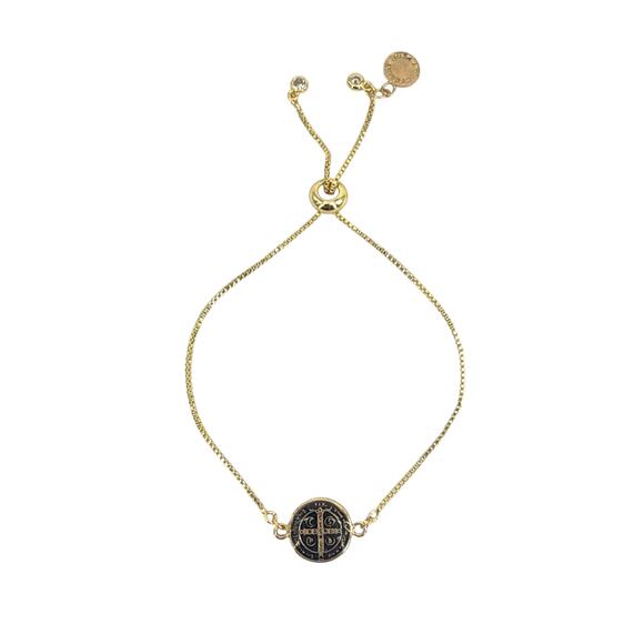 MY SAINT MY HERO Jubilee Benedictine Bracelet in Black & Gold - Picture 6 of 10